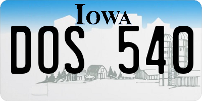 IA license plate DOS540