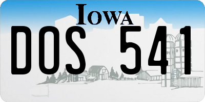 IA license plate DOS541