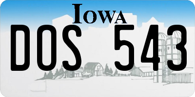 IA license plate DOS543
