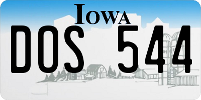 IA license plate DOS544