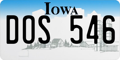IA license plate DOS546