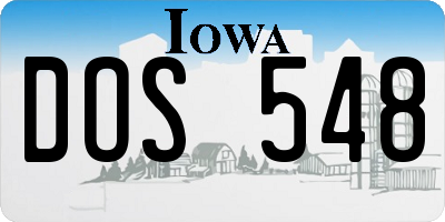 IA license plate DOS548