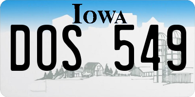 IA license plate DOS549