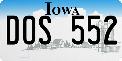 IA license plate DOS552