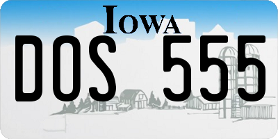 IA license plate DOS555