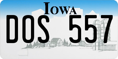 IA license plate DOS557