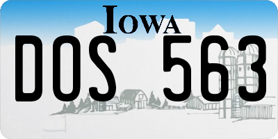 IA license plate DOS563