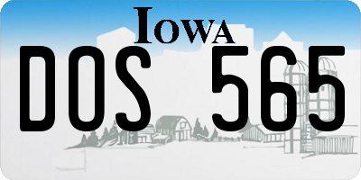 IA license plate DOS565