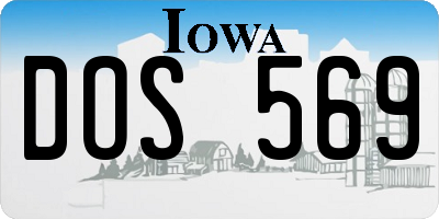 IA license plate DOS569