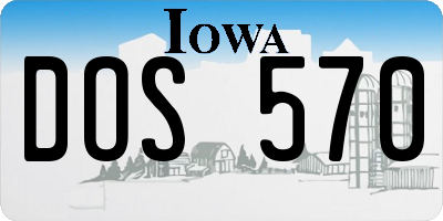 IA license plate DOS570
