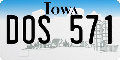 IA license plate DOS571