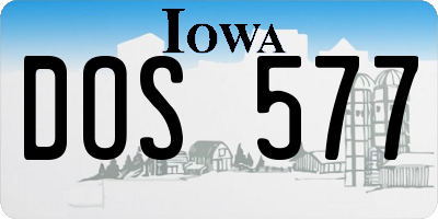 IA license plate DOS577