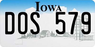 IA license plate DOS579