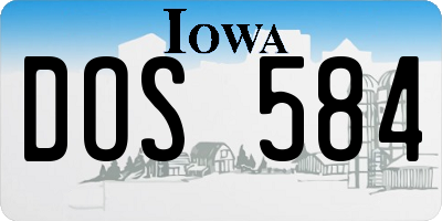 IA license plate DOS584