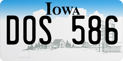 IA license plate DOS586