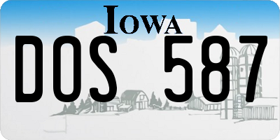 IA license plate DOS587