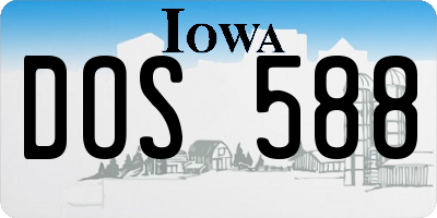 IA license plate DOS588