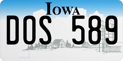 IA license plate DOS589