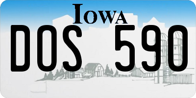 IA license plate DOS590