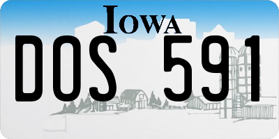 IA license plate DOS591