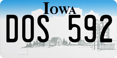 IA license plate DOS592