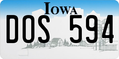 IA license plate DOS594