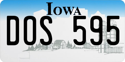 IA license plate DOS595