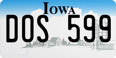 IA license plate DOS599