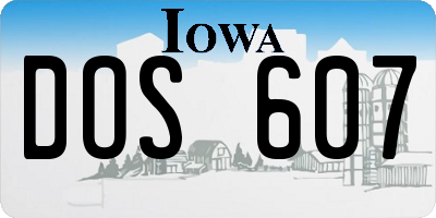 IA license plate DOS607