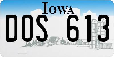IA license plate DOS613