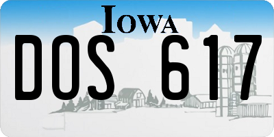 IA license plate DOS617