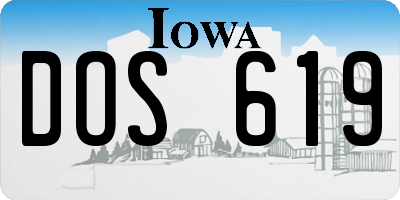 IA license plate DOS619