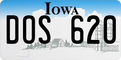 IA license plate DOS620