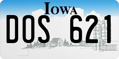 IA license plate DOS621