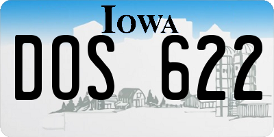 IA license plate DOS622