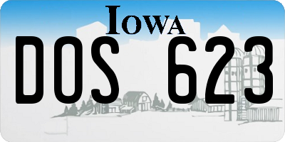 IA license plate DOS623