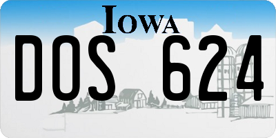 IA license plate DOS624