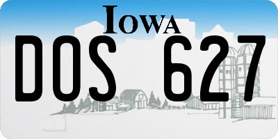 IA license plate DOS627