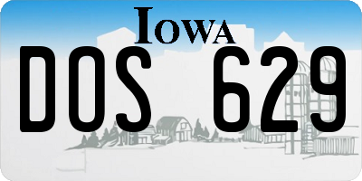 IA license plate DOS629