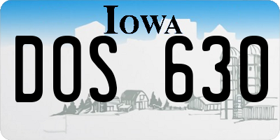 IA license plate DOS630