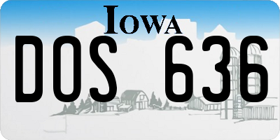 IA license plate DOS636