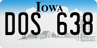 IA license plate DOS638