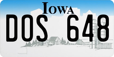 IA license plate DOS648