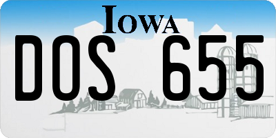 IA license plate DOS655