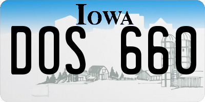 IA license plate DOS660