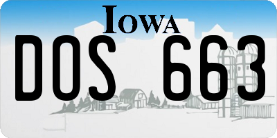 IA license plate DOS663
