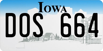 IA license plate DOS664