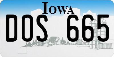 IA license plate DOS665