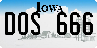 IA license plate DOS666