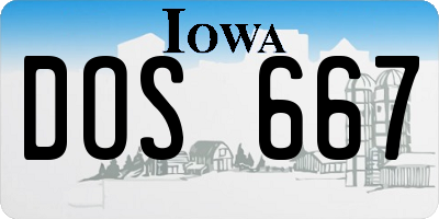 IA license plate DOS667